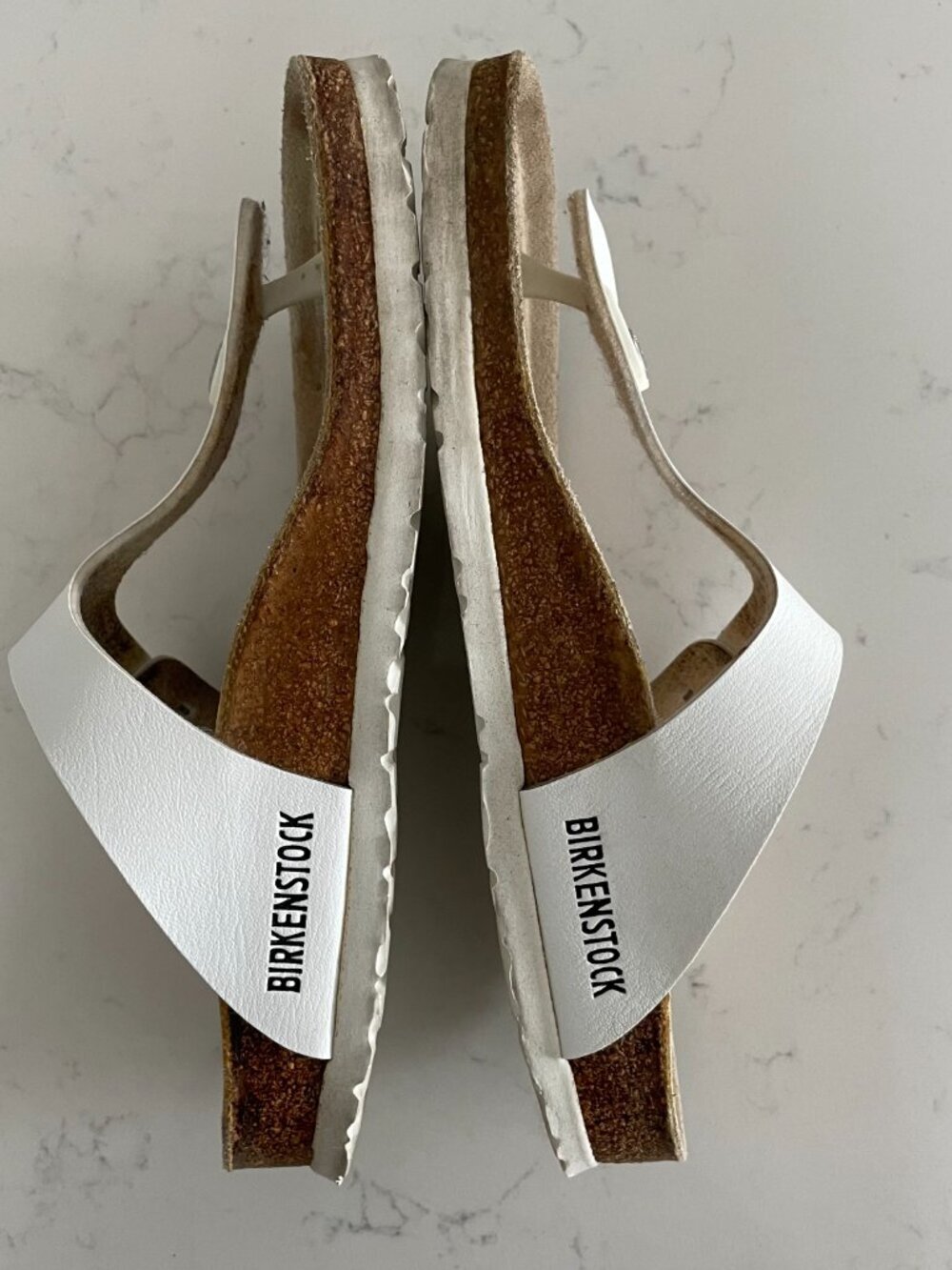 Birkenstock Gizeh 245 Soft Footbed RFit Vegan Leather Thong Style Sandals Wht 38 - Picture 2 of 9